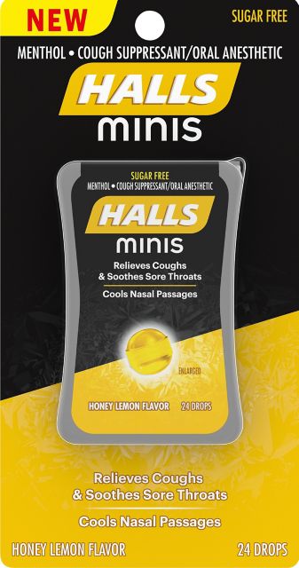 Halls Minis - Honey Lemon Flavor - Sugar Free